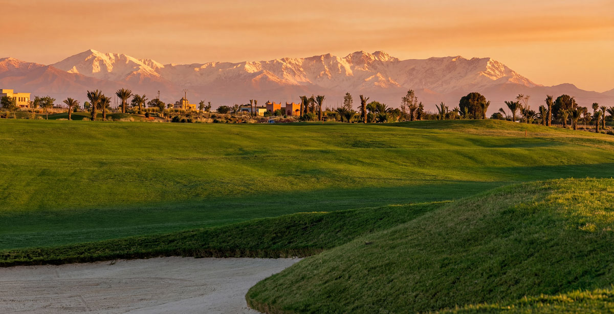 Villa Nine : golf vue sur atlas verdure marrakech
